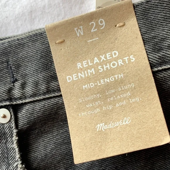 Madewell Black Relaxed Denim Shorts - Picture 3 of 16